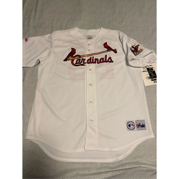 St. Louis Cardinals Size Large 70 HR Mark McGwire White Jersey Majestic Vintage